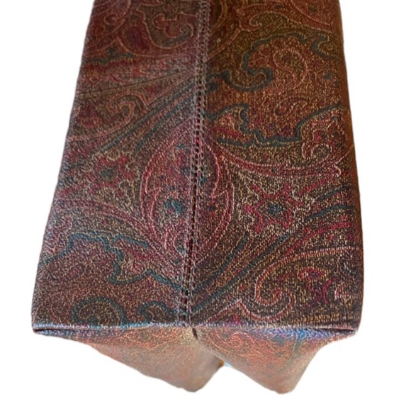 ETRO RARE PAISLEY TORTOISESHELL PATTERN PLASTIC HANDLE HANDBAG PVC/LEATHER - Picture 10 of 14